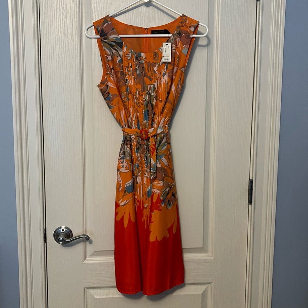 NWT The Limited orange midi dress